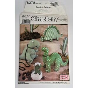 Simplicity 8378 Craft Pattern Dinosaurs Shirley Botsford Vintage Uncut
